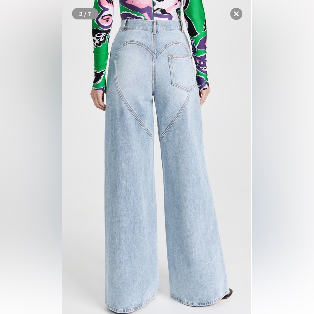 AREA Light Blue Chain Detail Women Jeans - Picture 2 of 4